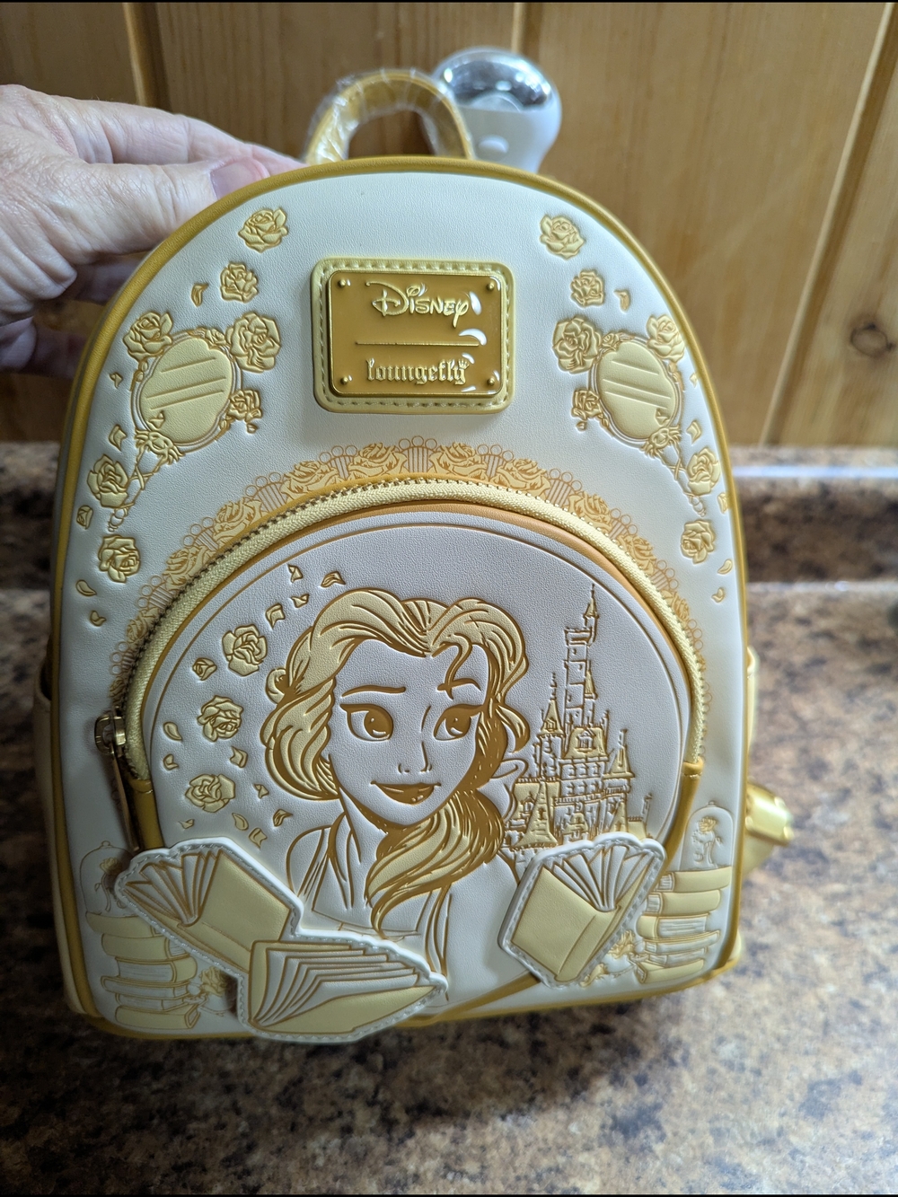 Loungefly Disney Belle Cream and Yellow Mini Backpack
